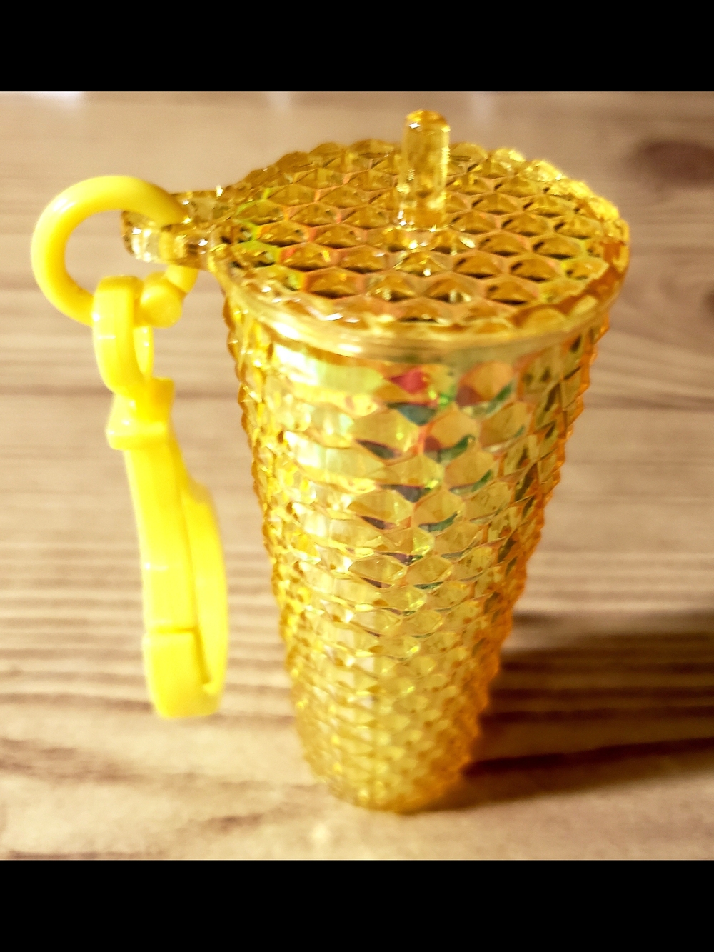 Cute Yellow Textured Keychain Card Holder